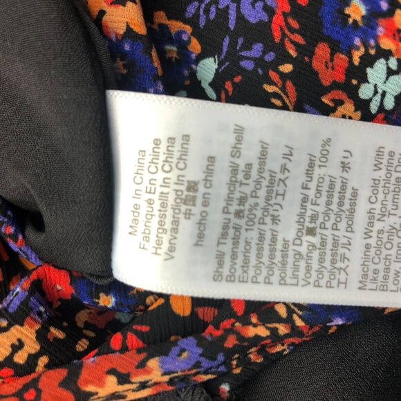 J Crew Women's Crinkle Peasant Top Long Sleeve Floral Print Keyhole Neck Small - Picture 6 of 6